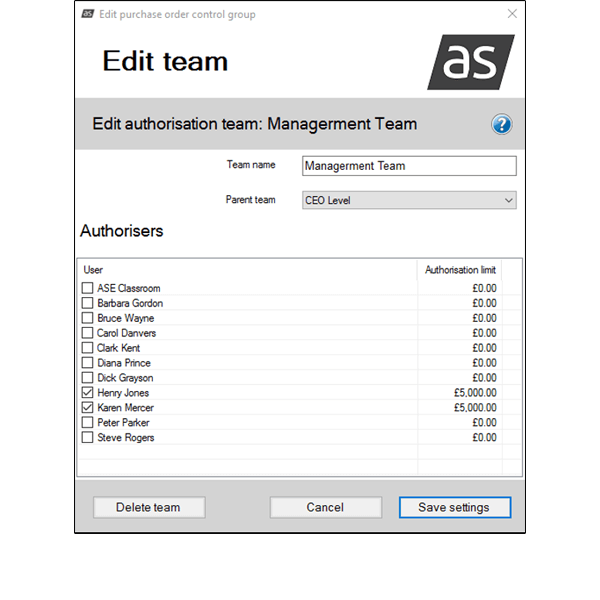 POC Authorisation Team
