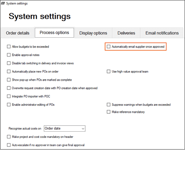 POC Auto-send to Supplier