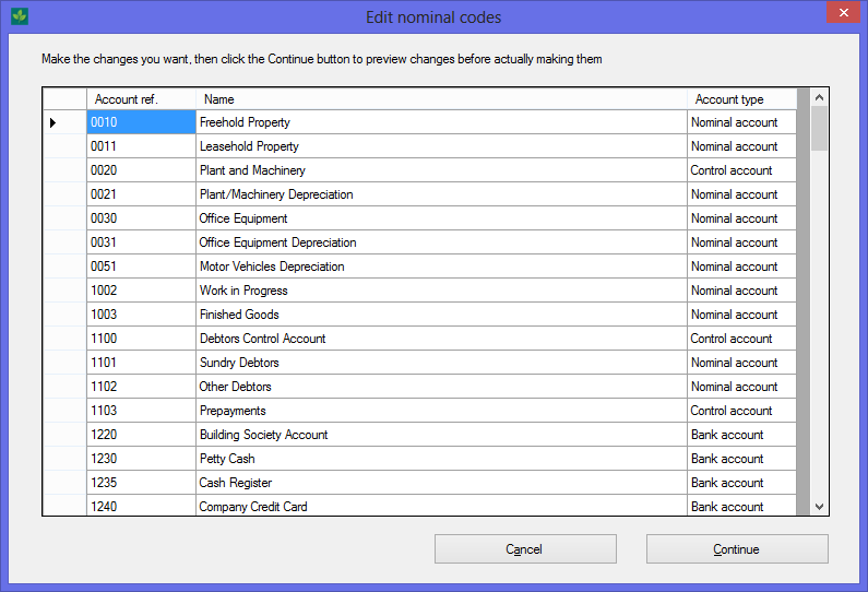 Sage 50 Chart Of Accounts Codes