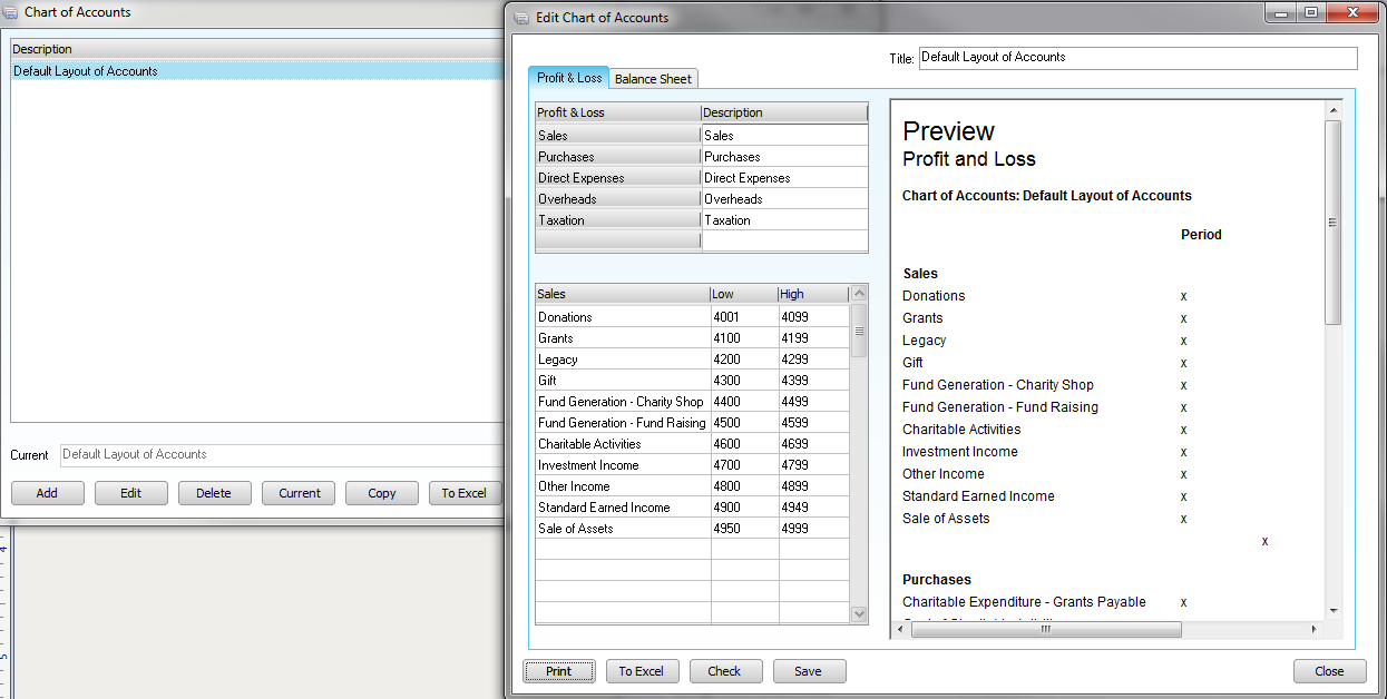 Change nominal codes