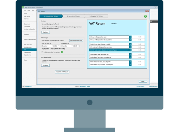 Sage 50 Accounts - Manage VAT